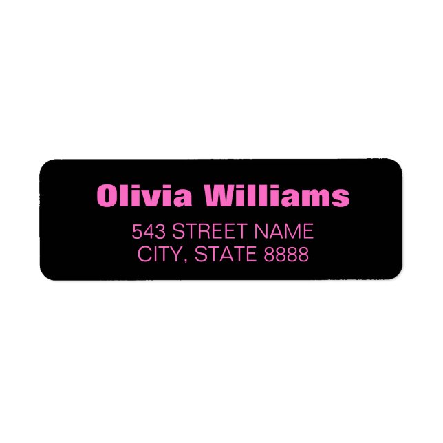 Customize Simple Neon Pink in Elegant Black  (Front)
