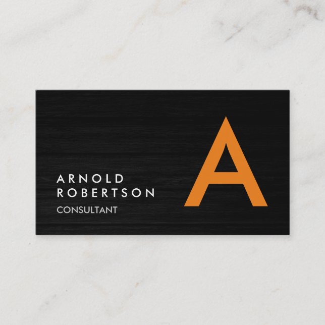 Customize Simple Plain Monogram Business Card (Front)