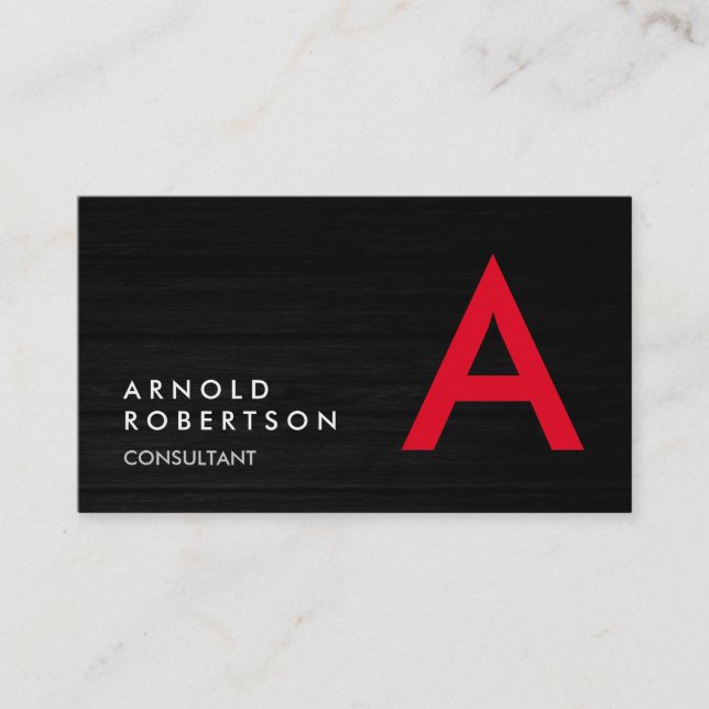 Customize Simple Plain Monogram Business Card (Front)