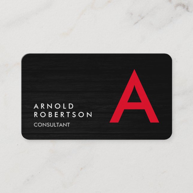 Customize Simple Plain Monogram Business Card (Front)