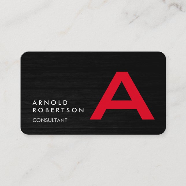 Customize Simple Plain Monogram Business Card (Front)
