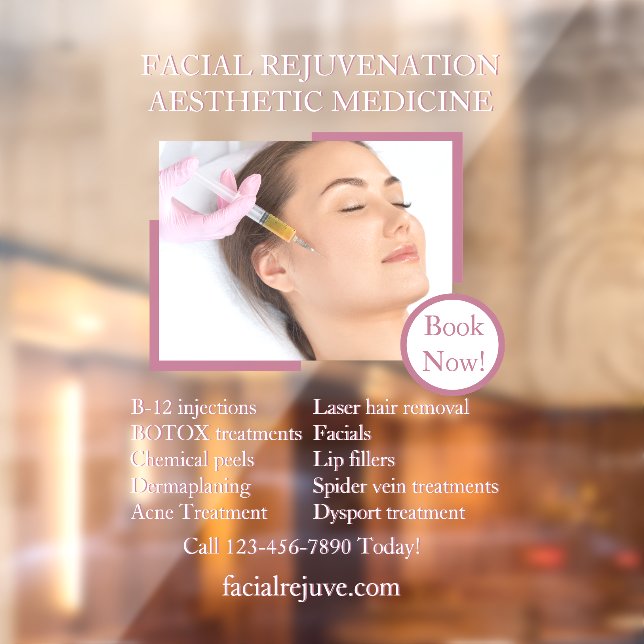 Customize Skin Treatment Botox Facials Detailed 2 Window Cling (Sheet 2)