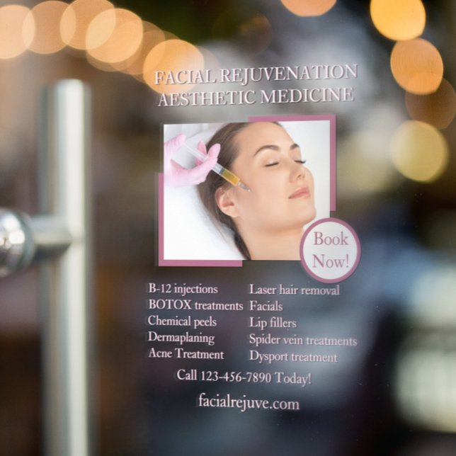 Customize Skin Treatment Botox Facials Detailed 2 Window Cling (Creator Uploaded)
