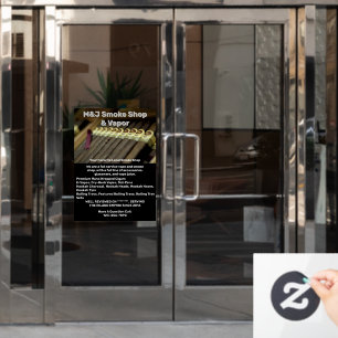 Customize Smoke Shop Advertisement For Front  Window Cling