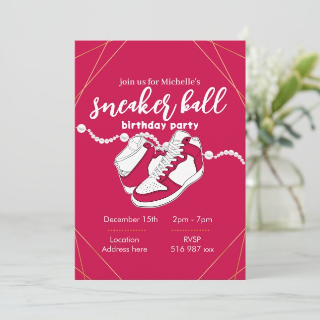 Customize sneaker ball invitation template (Standing Front)