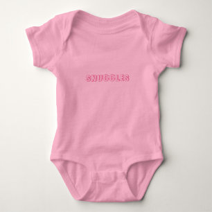 Customize "Snuggles" name or text light pink Baby Bodysuit