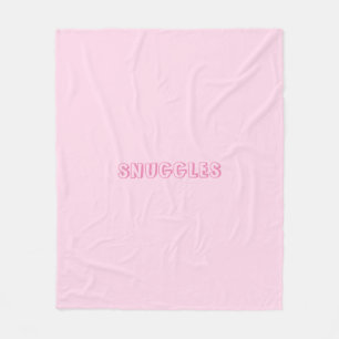 Customize "Snuggles" name or text light pink Fleece Blanket