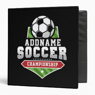 Customize Soccer ADD TEXT Varsity Team Player  Binder