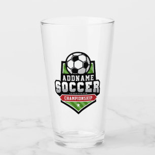Customize Soccer ADD TEXT Varsity Team Player  Glass
