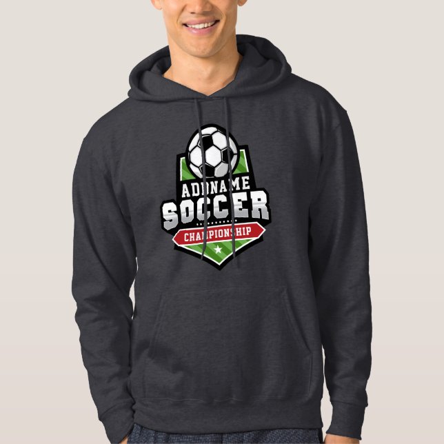 Customize Soccer ADD TEXT Varsity Team Player  Hoodie (Front)