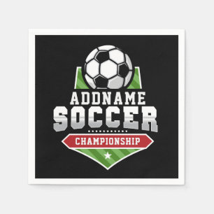 Customize Soccer ADD TEXT Varsity Team Player  Napkin