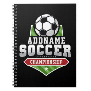 Customize Soccer ADD TEXT Varsity Team Player Notebook