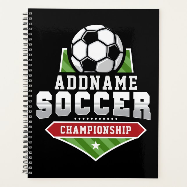 Customize Soccer ADD TEXT Varsity Team Player  Planner (Front)