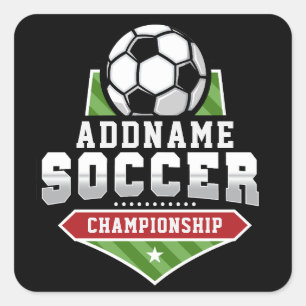 Customize Soccer ADD TEXT Varsity Team Player Square Sticker