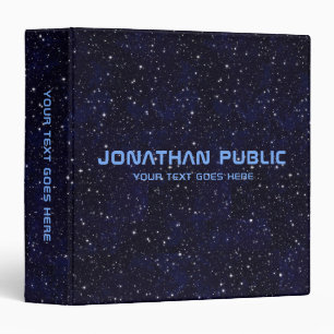 Customize Space Stars Universe Black Template Binder