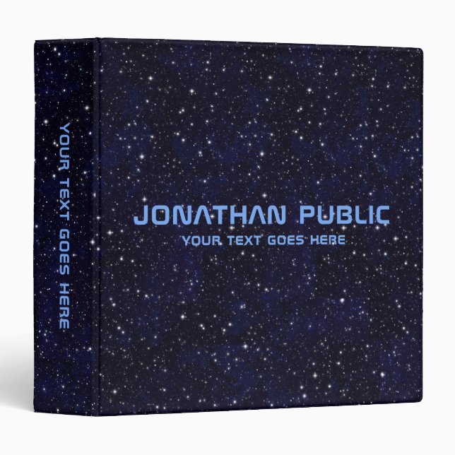 Customize Space Stars Universe Black Template Binder (Front/Spine)