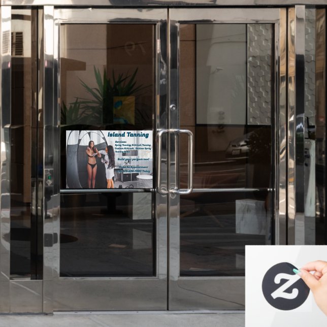 Customize Spray Tanning Booth Business 2 Window Cling (Office Door)