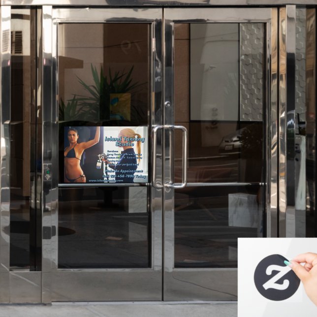 Customize Spray Tanning Booth Business 3 Window Cling (Office Door)