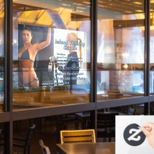 Customize Spray Tanning Booth Business 3 Window Cling