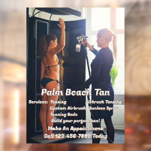 Customize Spray Tanning Booth Business 4  Window Cling