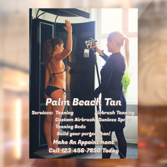 Customize Spray Tanning Booth Business 4  Window Cling (Sheet 2)