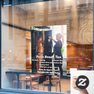 Customize Spray Tanning Booth Business 4  Window Cling