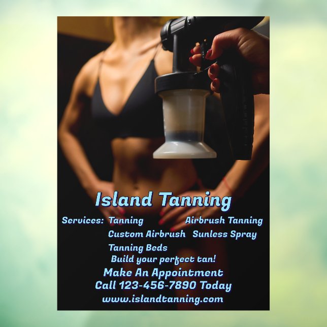 Customize Spray Tanning Booth Business 5 Window Cling (Sheet 3)