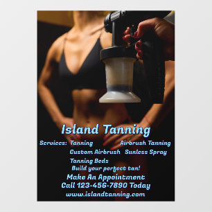 Customize Spray Tanning Booth Business 5 Window Cling