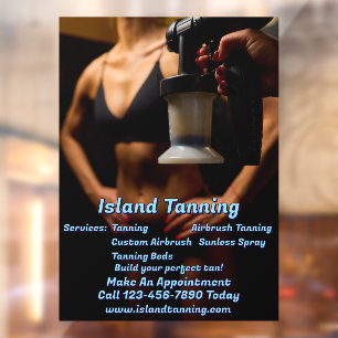 Customize Spray Tanning Booth Business 5 Window Cling
