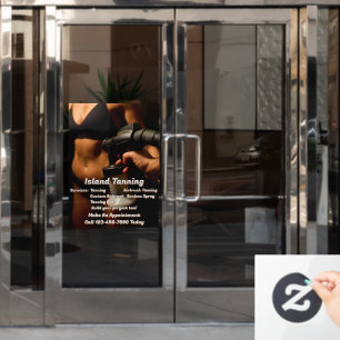 Customize Spray Tanning Booth Business Window Cling