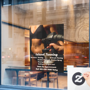 Customize Spray Tanning Booth Business  Window Cling