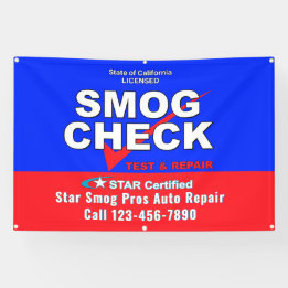 Customize Star Certified Smog Test Automotive Shop Banner