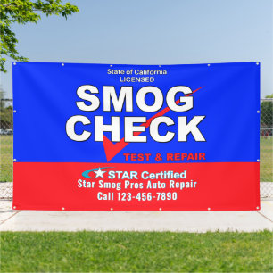 Customize Star Certified Smog Test Automotive Shop Banner
