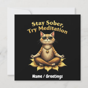 Customize Stay Sober Try Meditation Path to Win Invitation