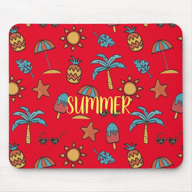 Customize Summer Pattern Mouse Pad (Front)