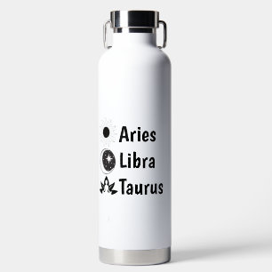 Customize Sun Moon Rising Zodiac Astrology Whimsy Water Bottle