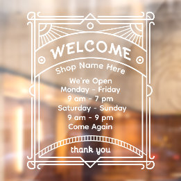 Customize Sunrise Restaurant Cafe Shop Open Hour 2 Window Cling