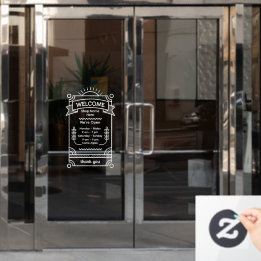 Customize Sunrise Restaurant Cafe Shop Open Hours Window Cling