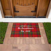 Customize Surname Clan Stewart Tartan Welcome Home