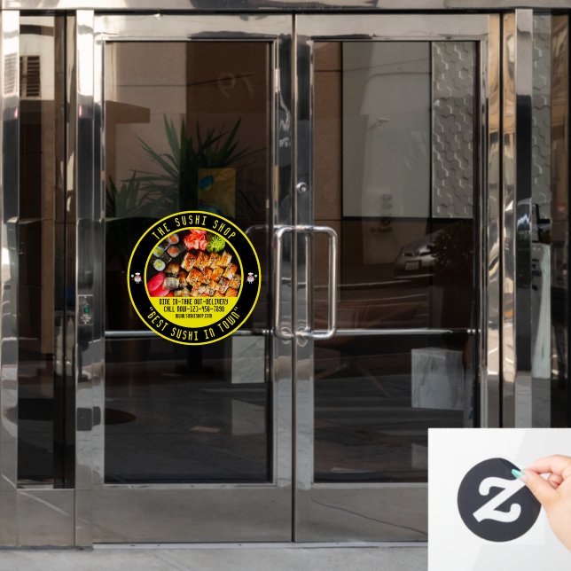 Customize Sushi Restaurant Front Door Window Cling (Office Door)