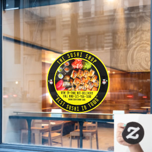 Customize Sushi Restaurant Large Front Window Cling