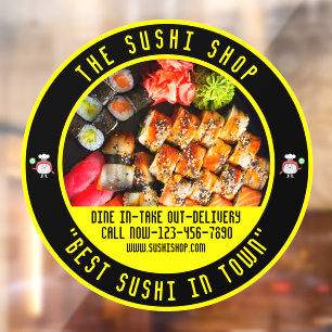 Customize Sushi Restaurant Large Front  Window Cling