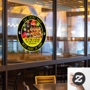 Customize Sushi Restaurant Large Front Window Cling