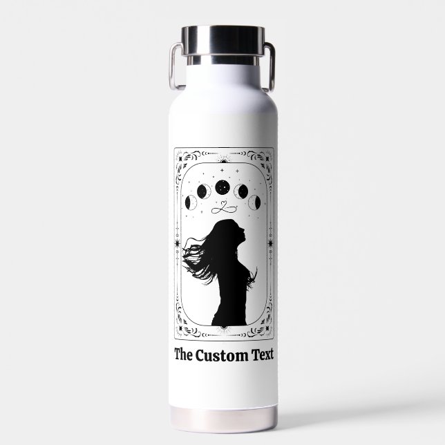 Customize Tarot Zodiac Celestial Magical Feminist Water Bottle (Front)