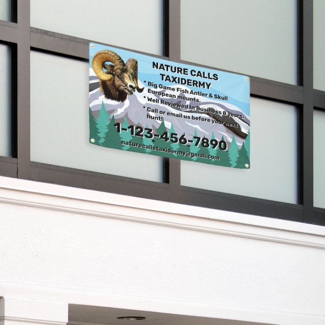 Customize Taxidermy Shop Business Promotional  Banner (Outside Building)