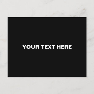 Customize text, black white minimalist postcard