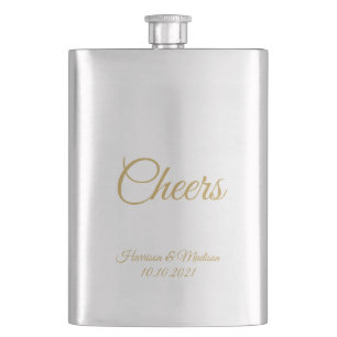 customize text Cheers Wedding gift favours Flask