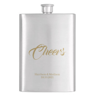 customize text Cheers Wedding gift favours Flask
