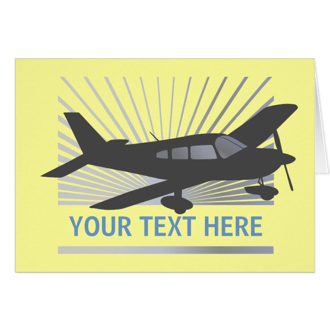 Customize Text - Low Wing Airplane (Front Horizontal)