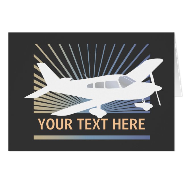 Customize Text - Low Wing Airplane (Front Horizontal)